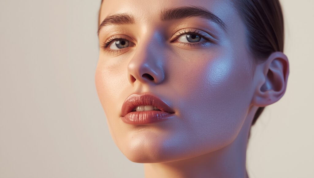 Abstract sculptural forms representing facial balance and contouring used to explain dermal fillers for jawline, lips, and facial structure